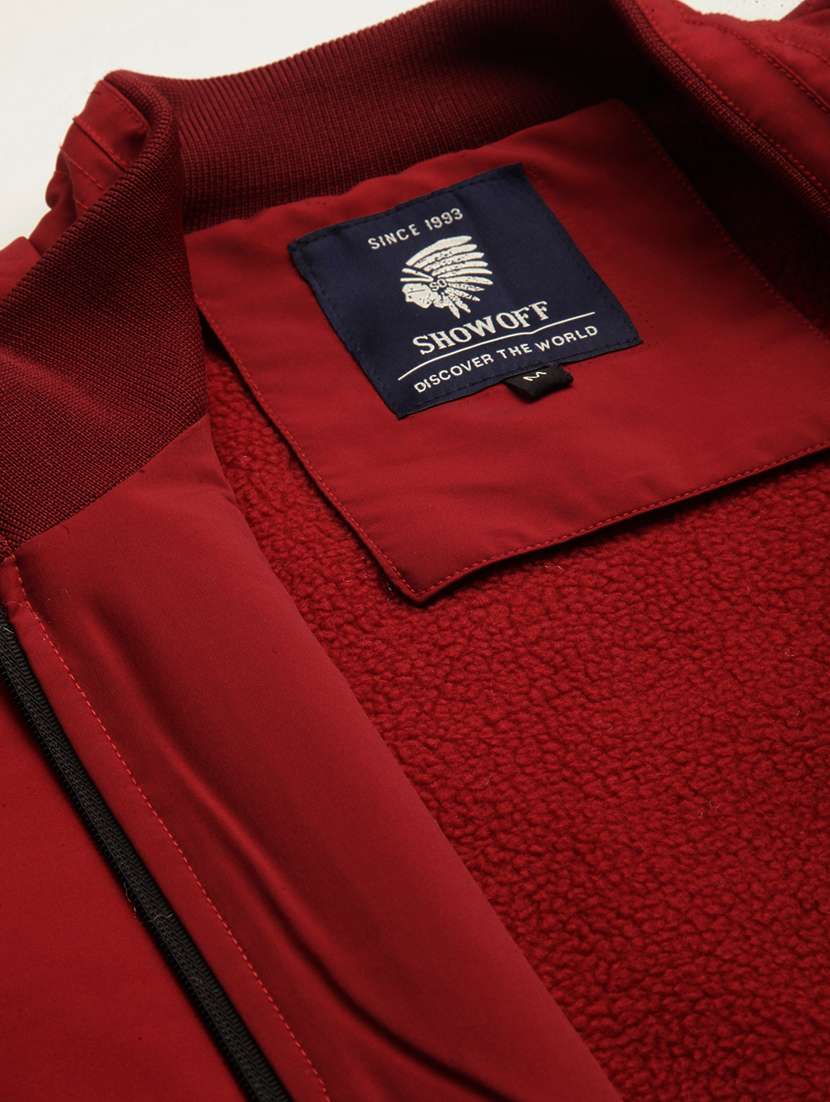 zip up solid bomber jacket - 18650968 -  Standard Image - 8