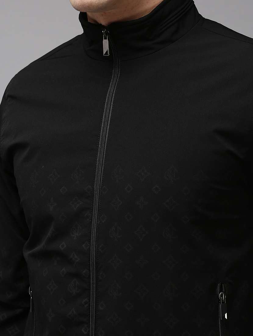 zip up solid casual jacket - 18650970 -  Standard Image - 5