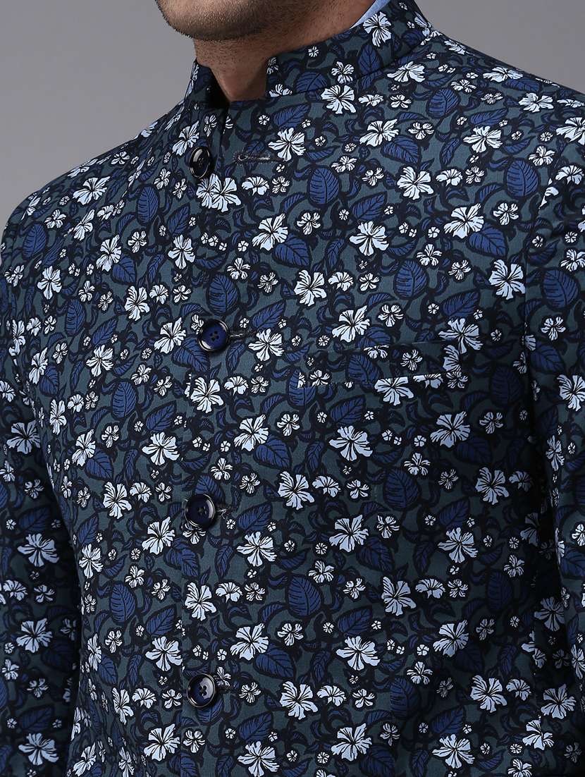 printed bandhgala casual blazer - 18650976 -  Standard Image - 5