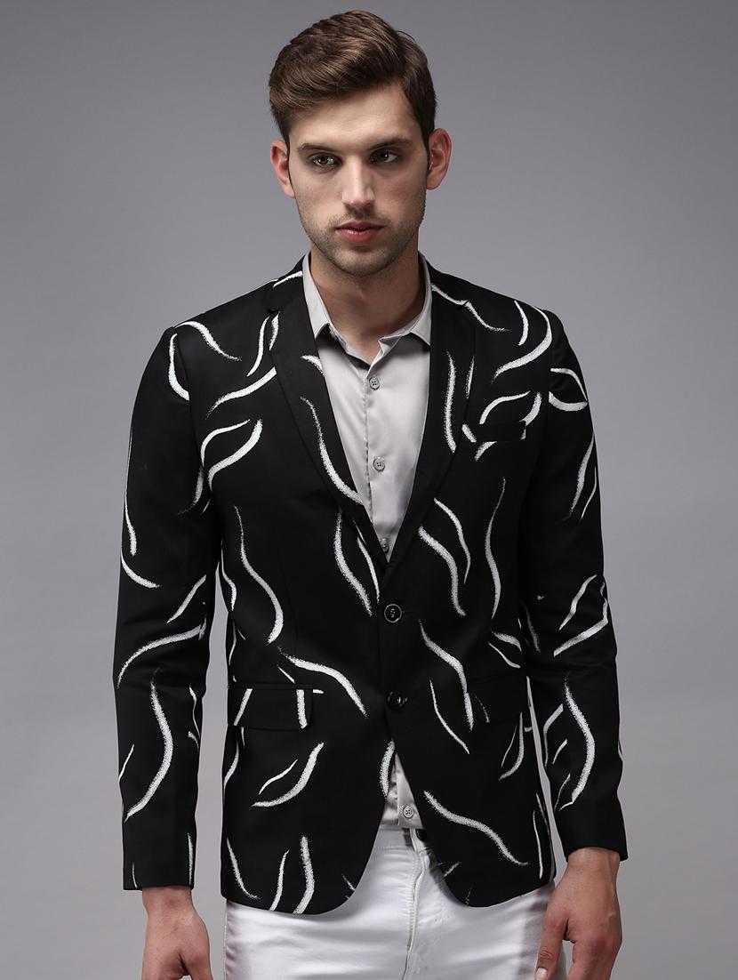single breasted printed casual blazer - 18650982 - Zoom Image - 0