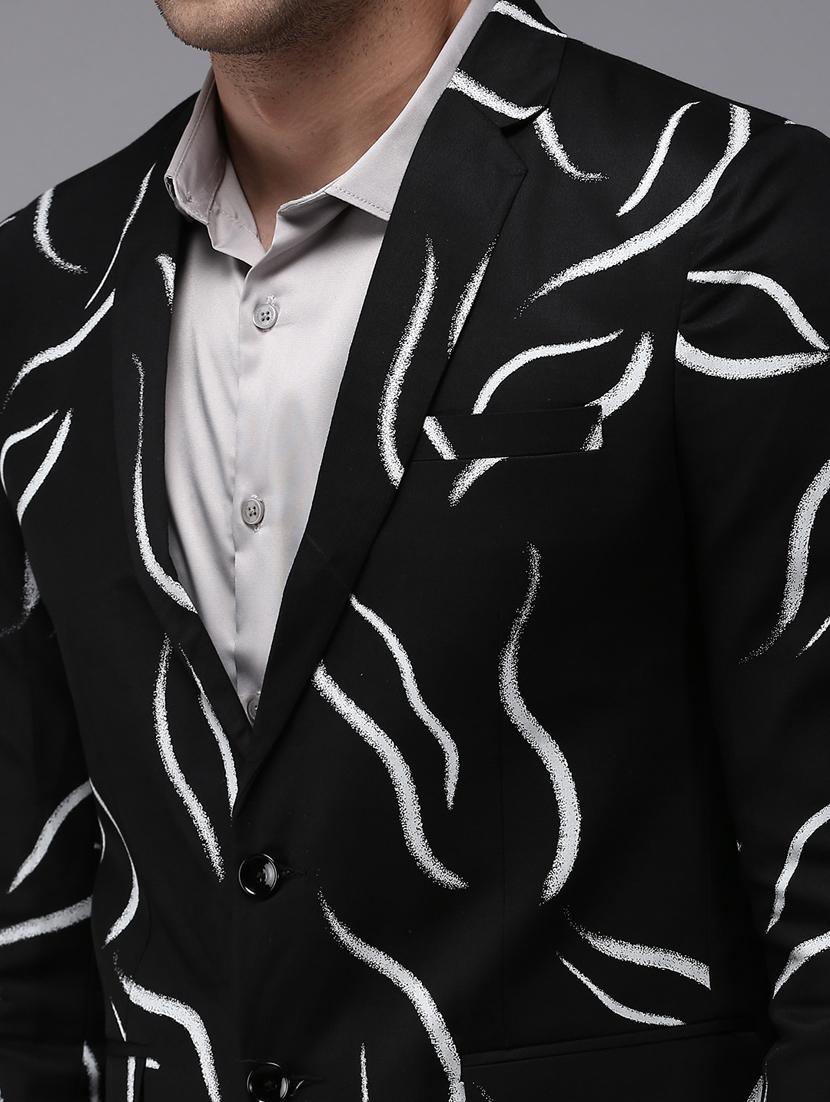 single breasted printed casual blazer - 18650982 - Standard Image - 5
