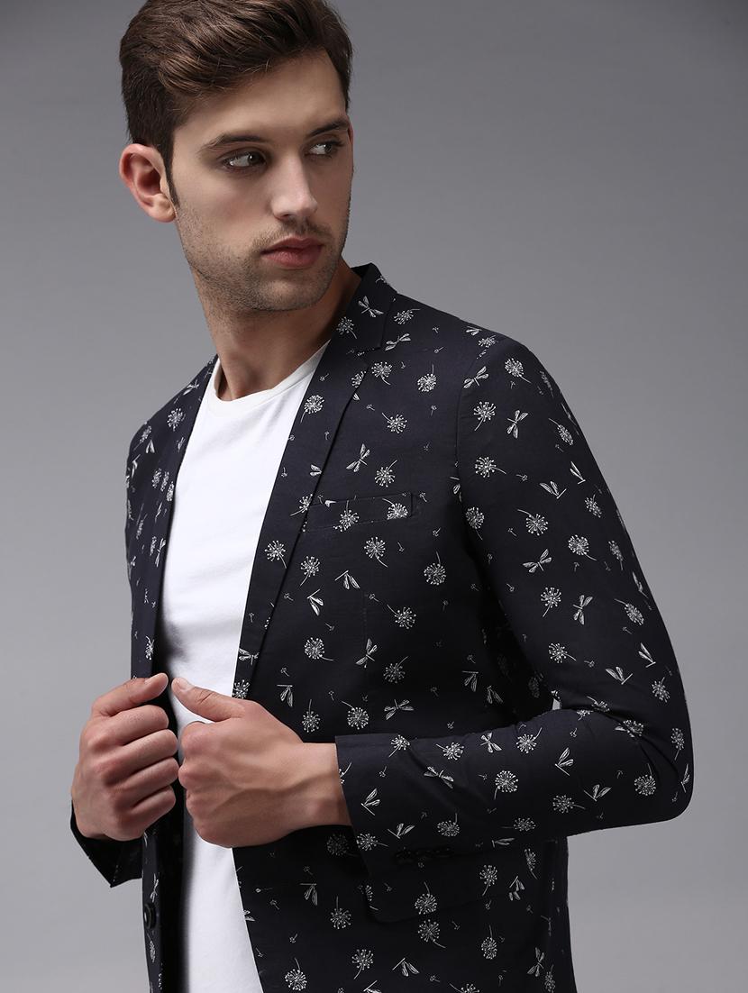 single breasted printed casual blazer - 18650993 - Standard Image - 3