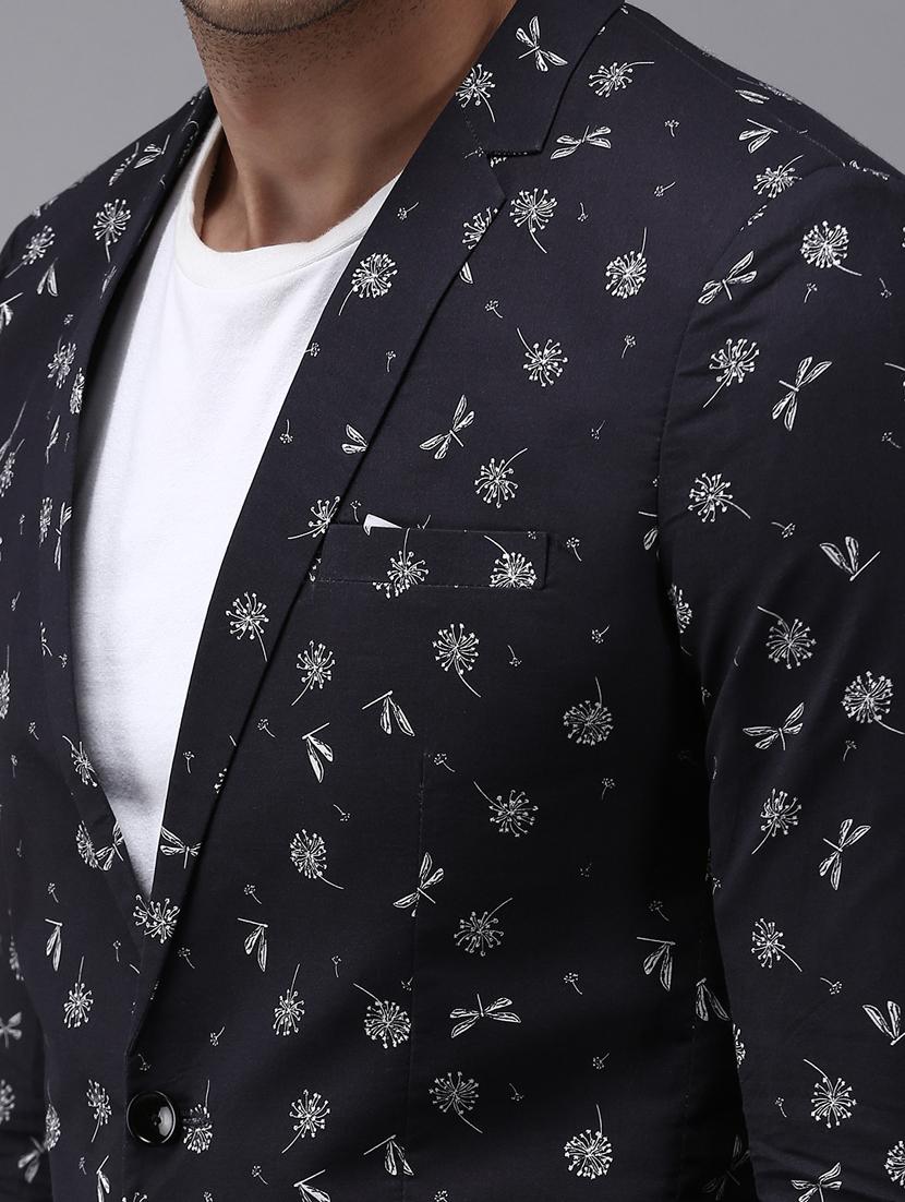 single breasted printed casual blazer - 18650993 - Standard Image - 5
