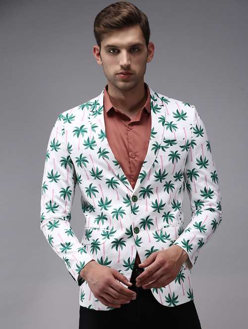 single breasted printed casual blazer - 18650996 -  Standard Image - 0