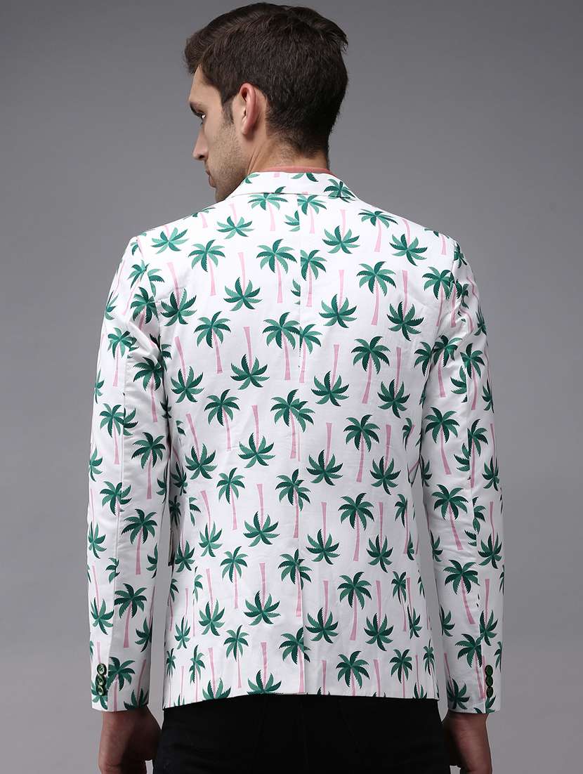 single breasted printed casual blazer - 18650996 -  Standard Image - 3