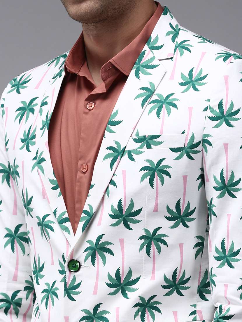single breasted printed casual blazer - 18650996 -  Standard Image - 5