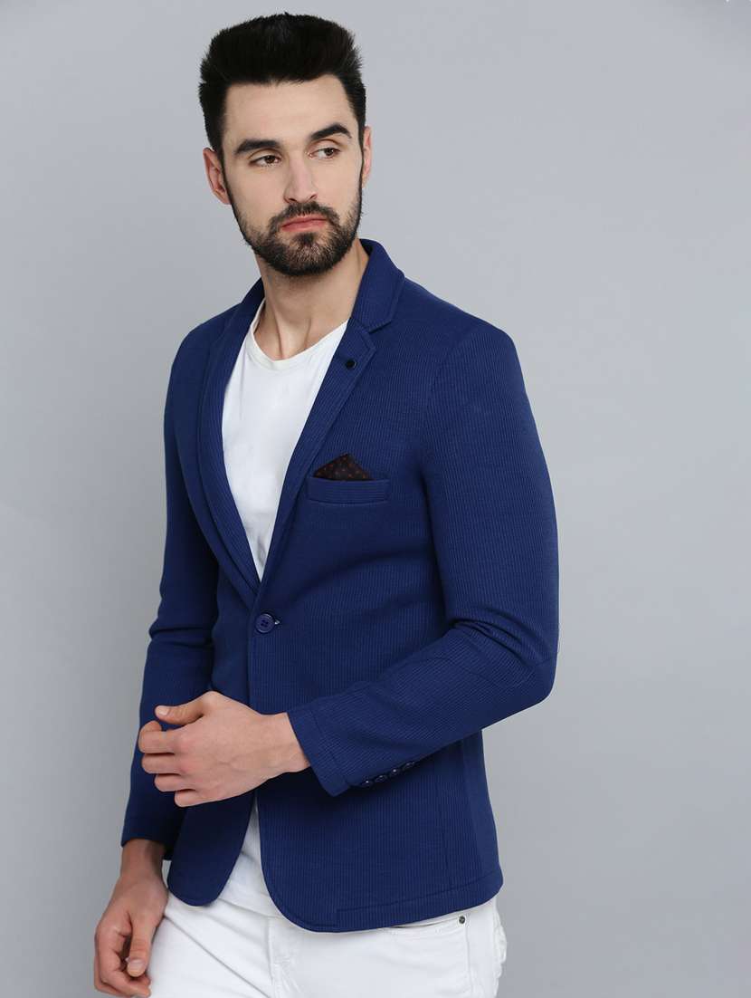 single breasted solid casual blazer