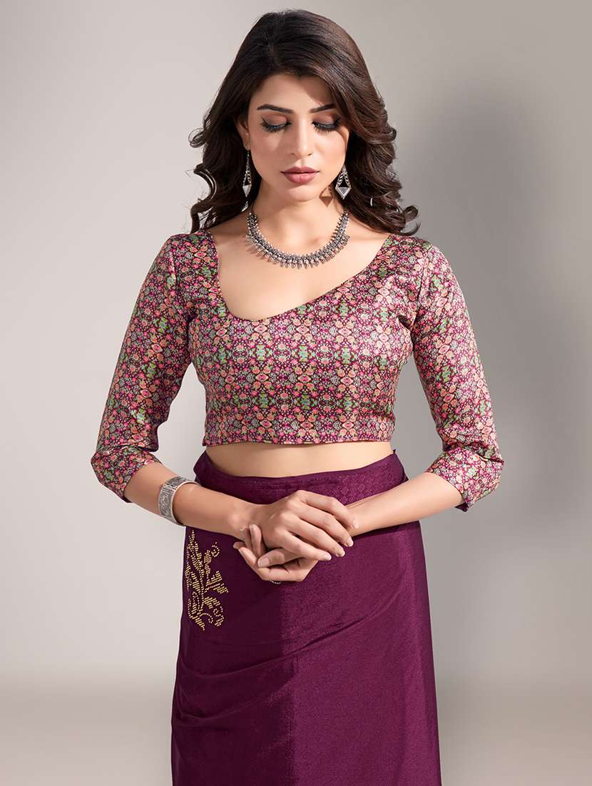embroidered saree with blouse piece - 18651047 -  Standard Image - 3