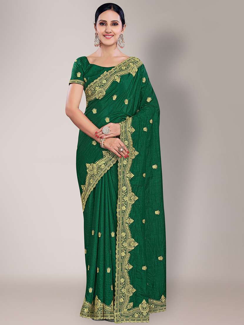 embroidered saree with blouse piece - 18651176 - Zoom Image - 0