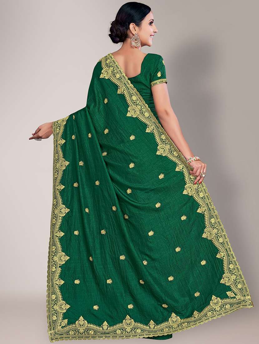 embroidered saree with blouse piece - 18651176 - Standard Image - 3