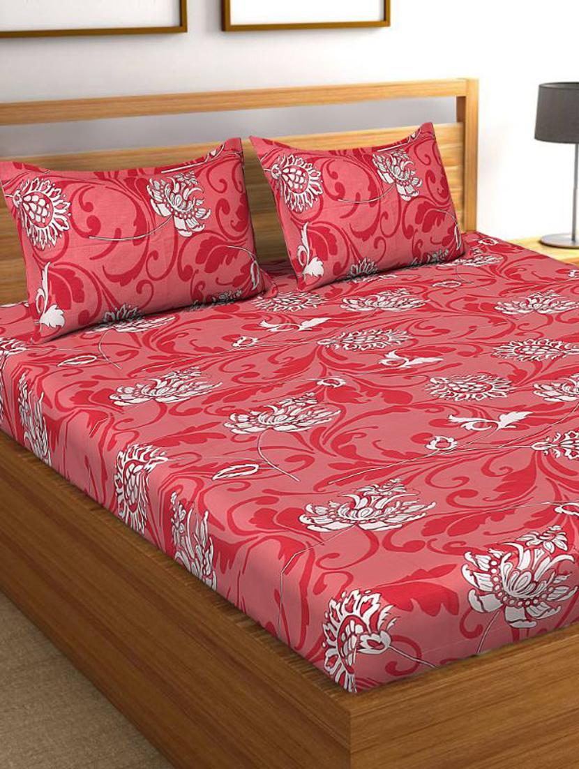 uniqchoice blue color 100% cotton jaipuri traditonal double bedsheet with 2 pillow cover - 18655663 - Zoom Image - 0