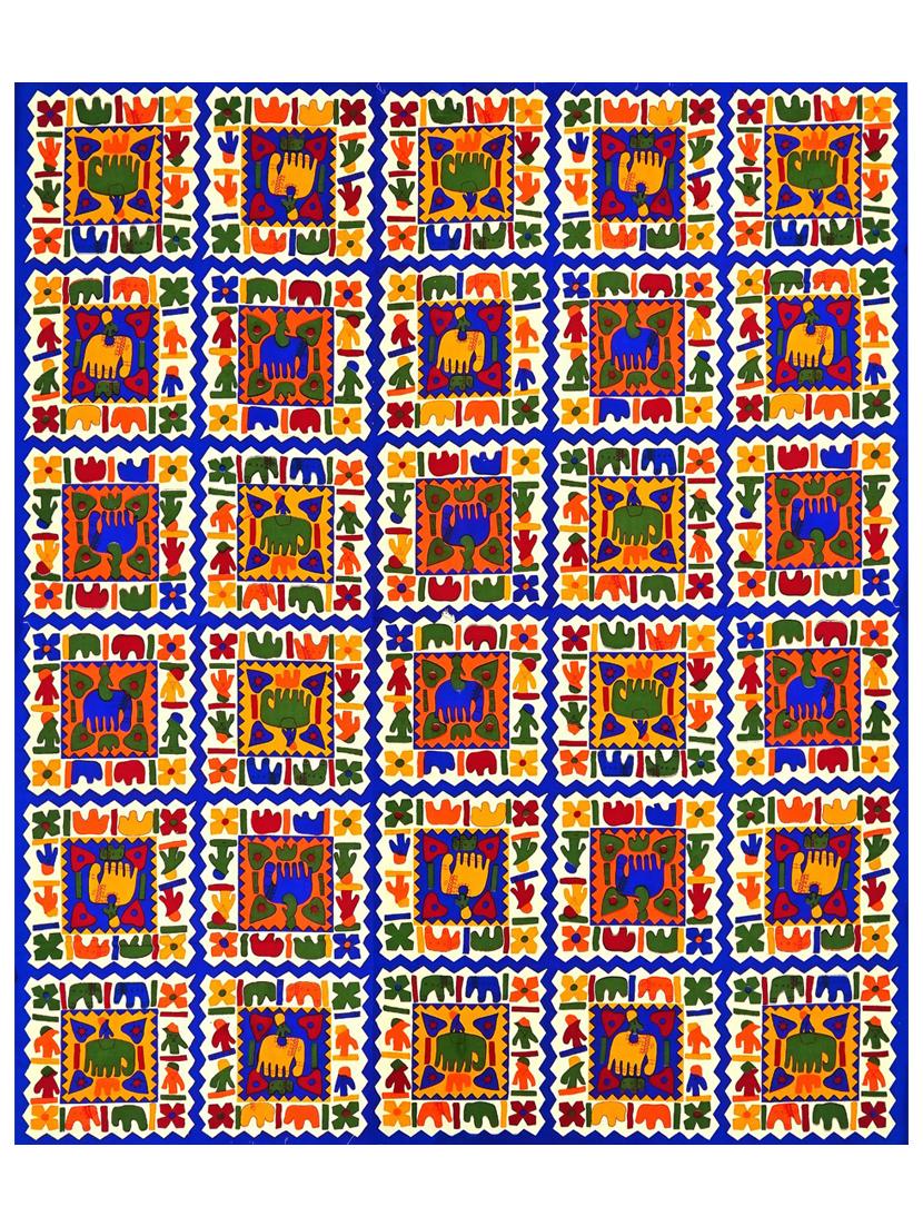 uniqchoice blue color 100% cotton jaipuri traditonal double bedsheet with 2 pillow cover - 18655673 - Standard Image - 5