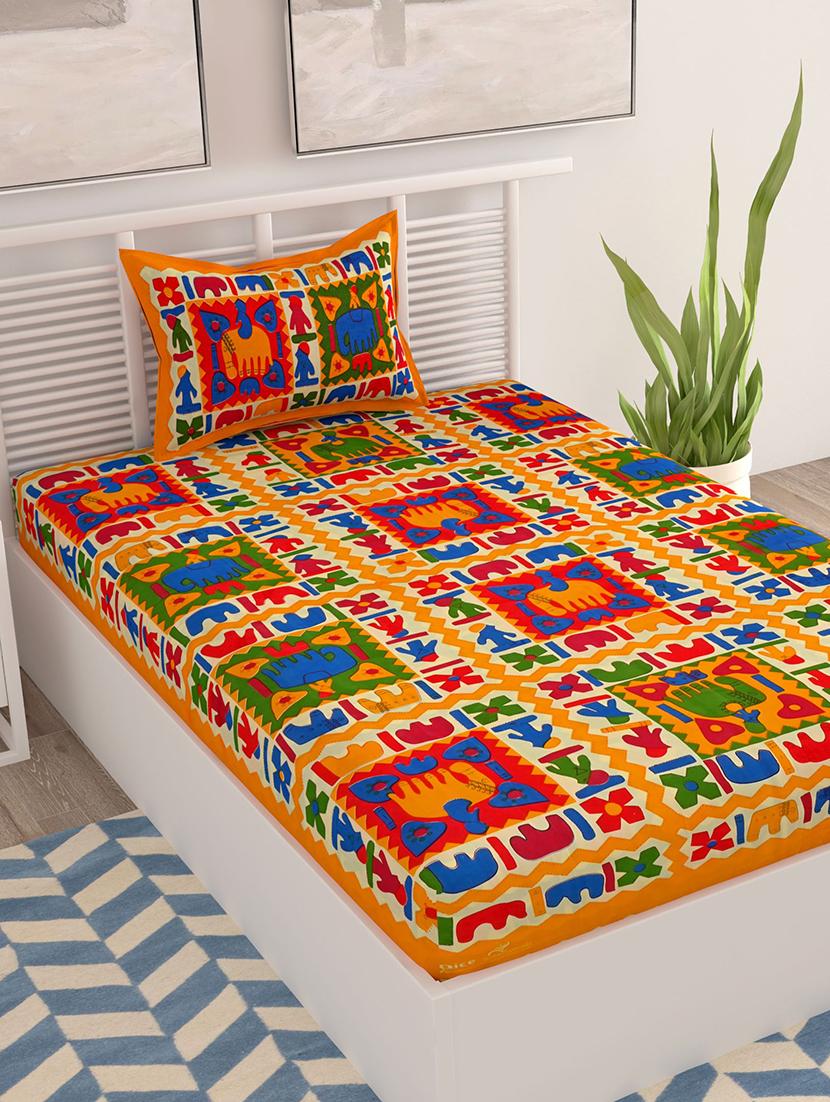 uniqchoice printed double bedsheet with 2 pillow cover - 18655680 - Zoom Image - 0