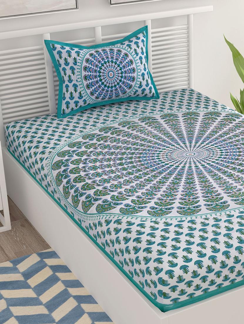 uniqchoice printed double bed sheet with 2 pillow cover - 18655731 - Zoom Image - 0