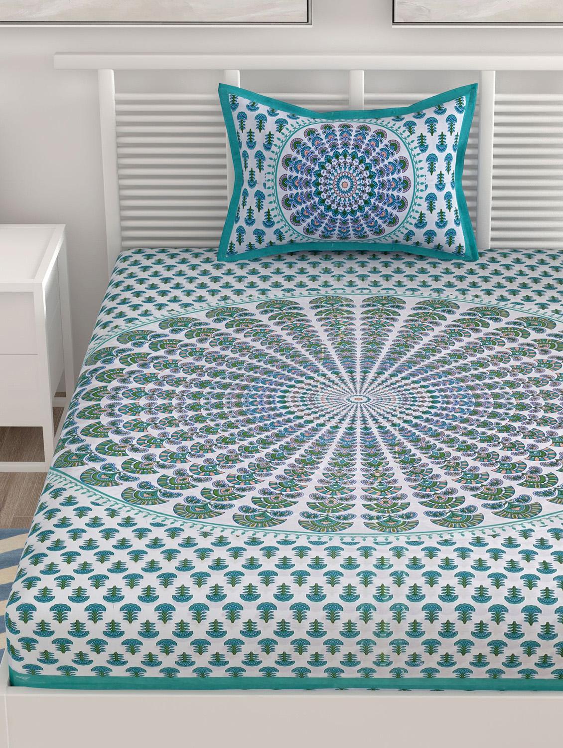 uniqchoice printed double bed sheet with 2 pillow cover - 18655731 - Standard Image - 3