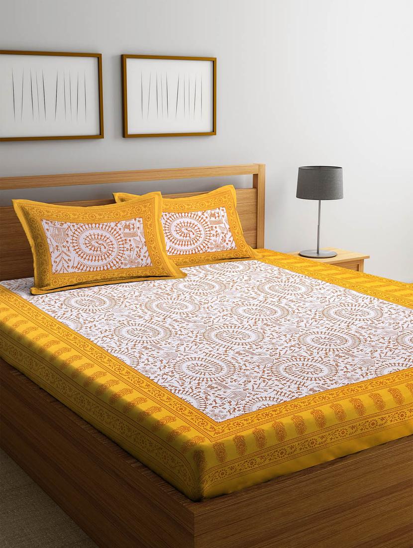 printed double bedsheet with 2 pillow cover - 18655823 - Zoom Image - 0