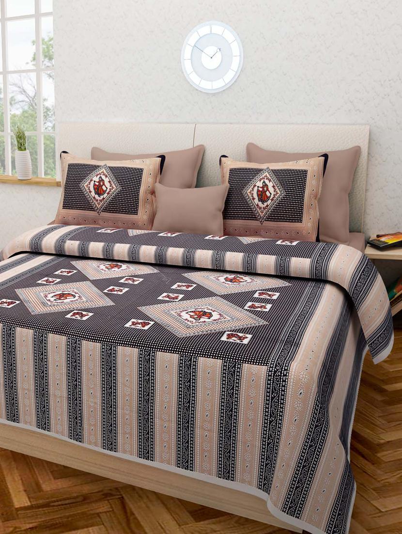 printed double bedsheet with 2 pillow cover - 18655834 - Zoom Image - 0