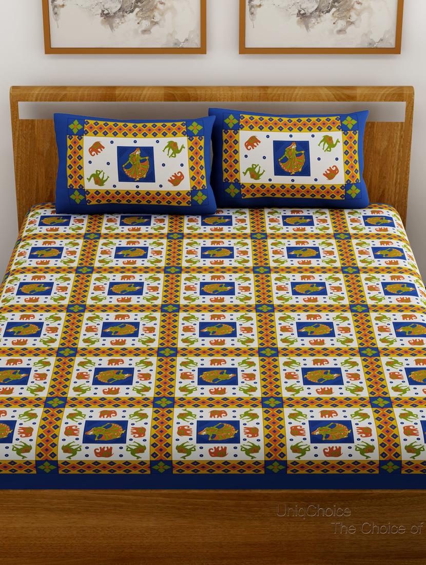 printed double bedsheet with 2 pillow cover - 18655848 - Standard Image - 3