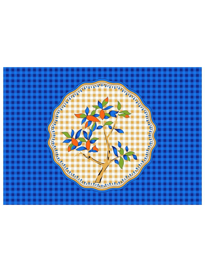 uniqchoice blue color 100% cotton jaipuri traditonal double bedsheet with 2 pillow cover - 18655873 - Standard Image - 3