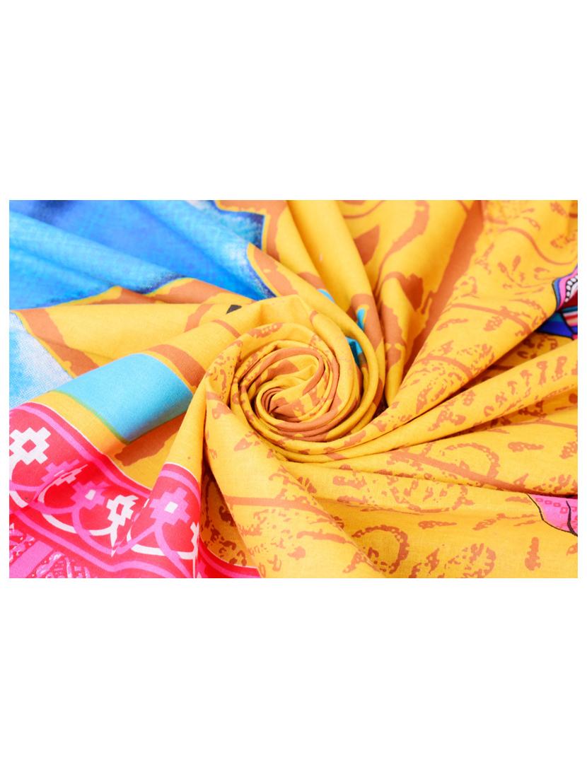 uniqchoice blue color 100% cotton jaipuri traditonal double bedsheet with 2 pillow cover - 18655895 - Standard Image - 3