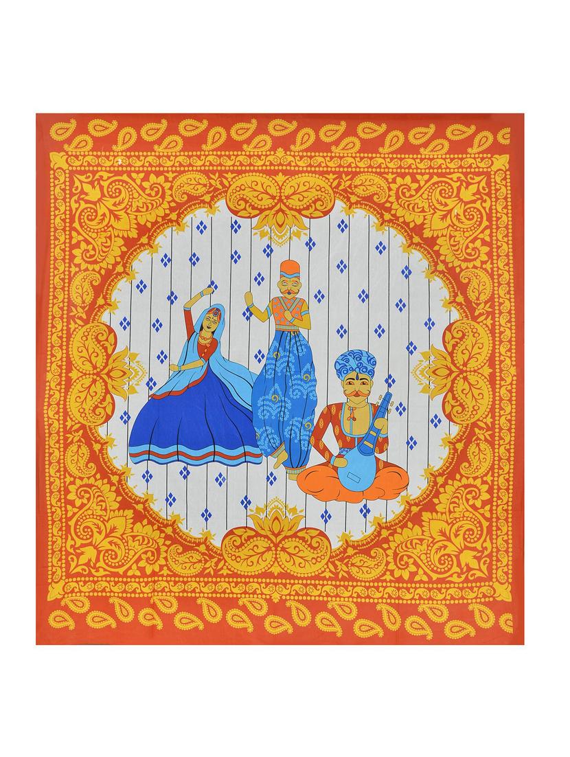 uniqchoice beige color 100% cotton jaipuri traditonal double bedsheet with 2 pillow cover - 18656028 - Standard Image - 3