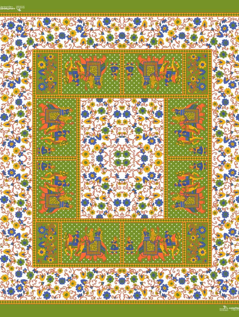 uniqchoice yellow color 100% cotton jaipuri traditonal double bedsheet with 2 pillow cover - 18656047 - Standard Image - 3