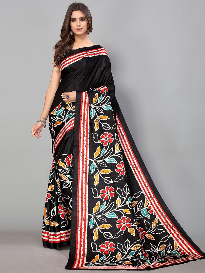 floral mysore silk saree with blouse - 18656426 - Zoom Image - 0