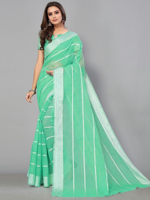 striped handloom saree - 18656434 - Standard Image - 0