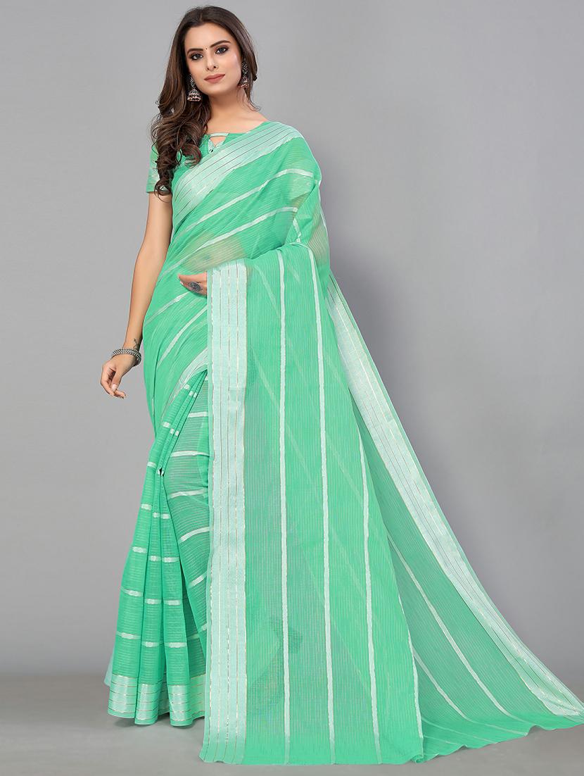 striped handloom saree - 18656434 - Zoom Image - 0