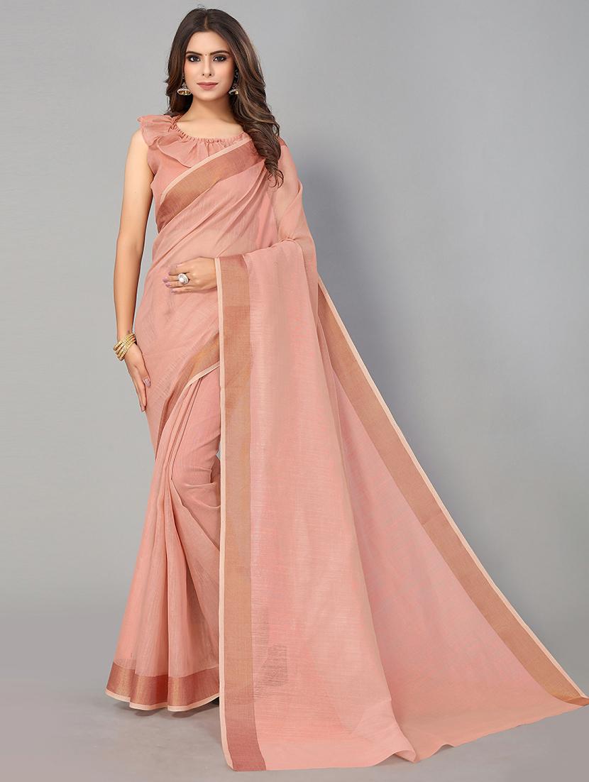 solid handloom saree with blouse - 18656457 -  Zoom Image - 0