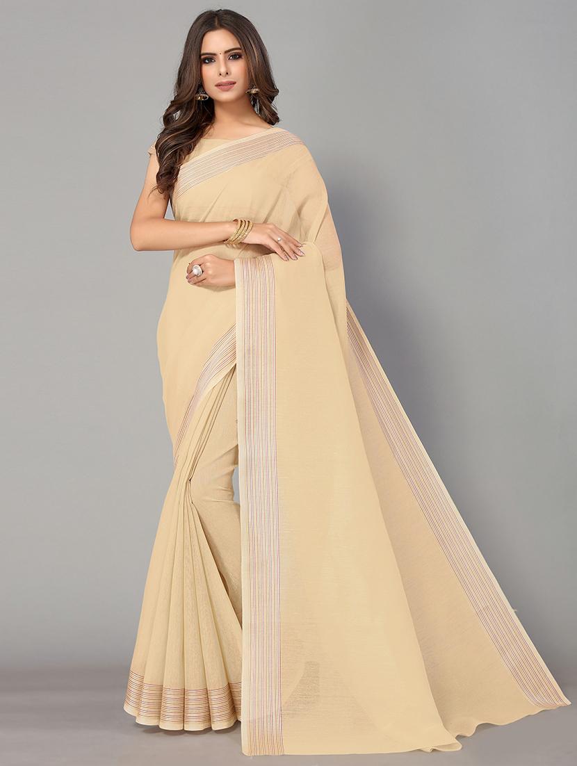 solid handloom saree with blouse - 18656470 - Zoom Image - 0