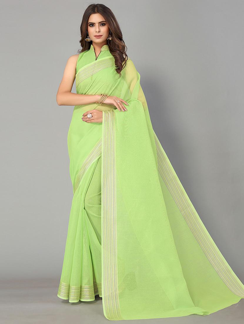solid handloom saree with blouse - 18656471 - Zoom Image - 0