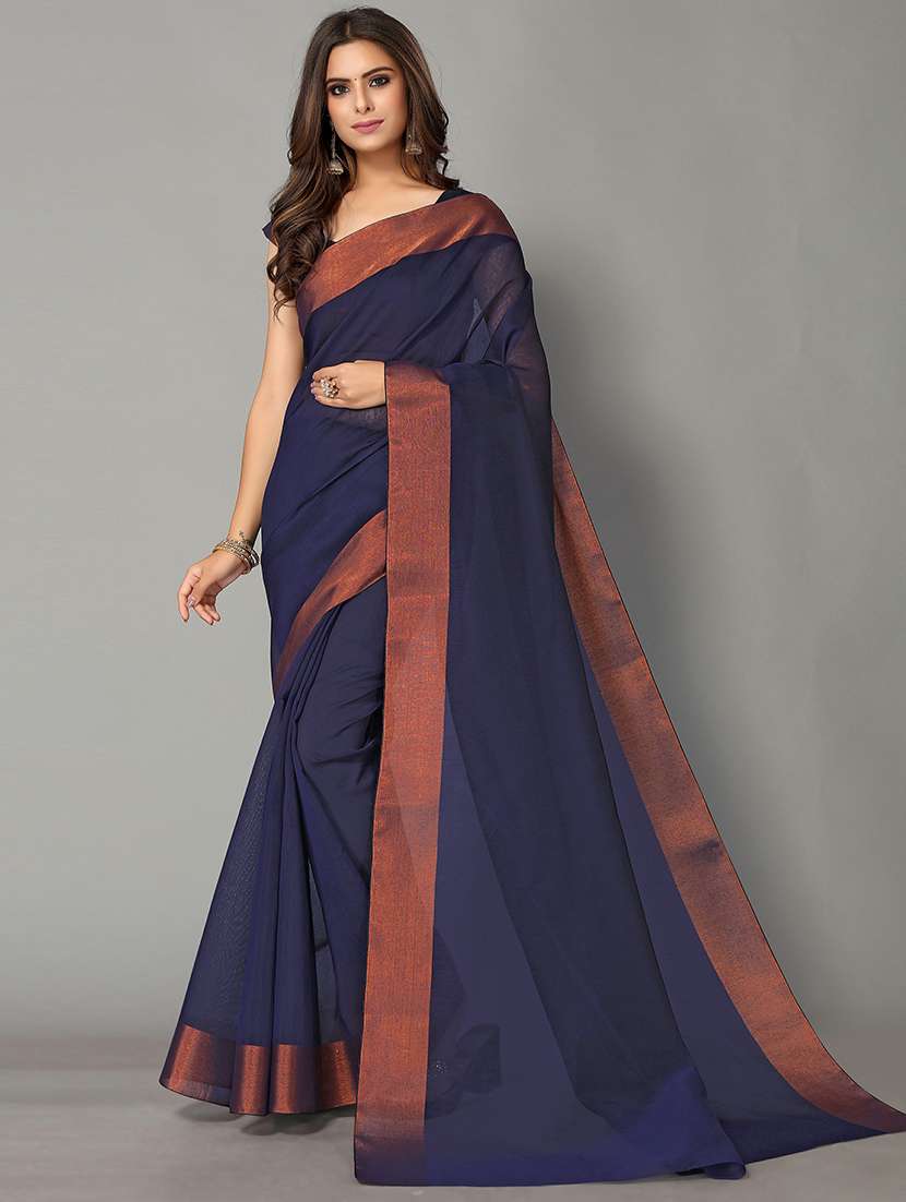 solid handloom saree with blouse - 18656514 -  Zoom Image - 0