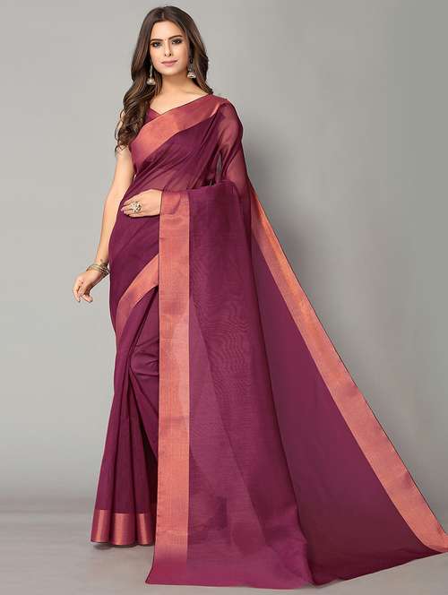 solid handloom saree with blouse - 18656520 -  Standard Image - 0