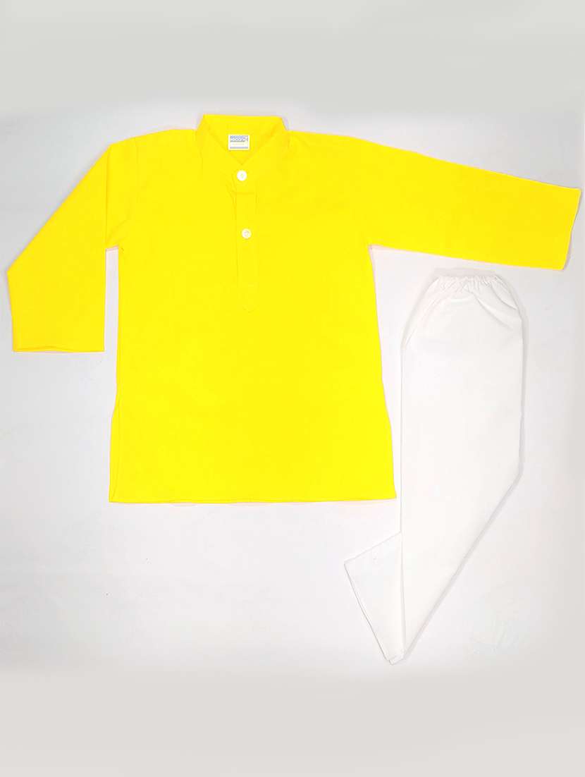 boys solid kurta pyjama set