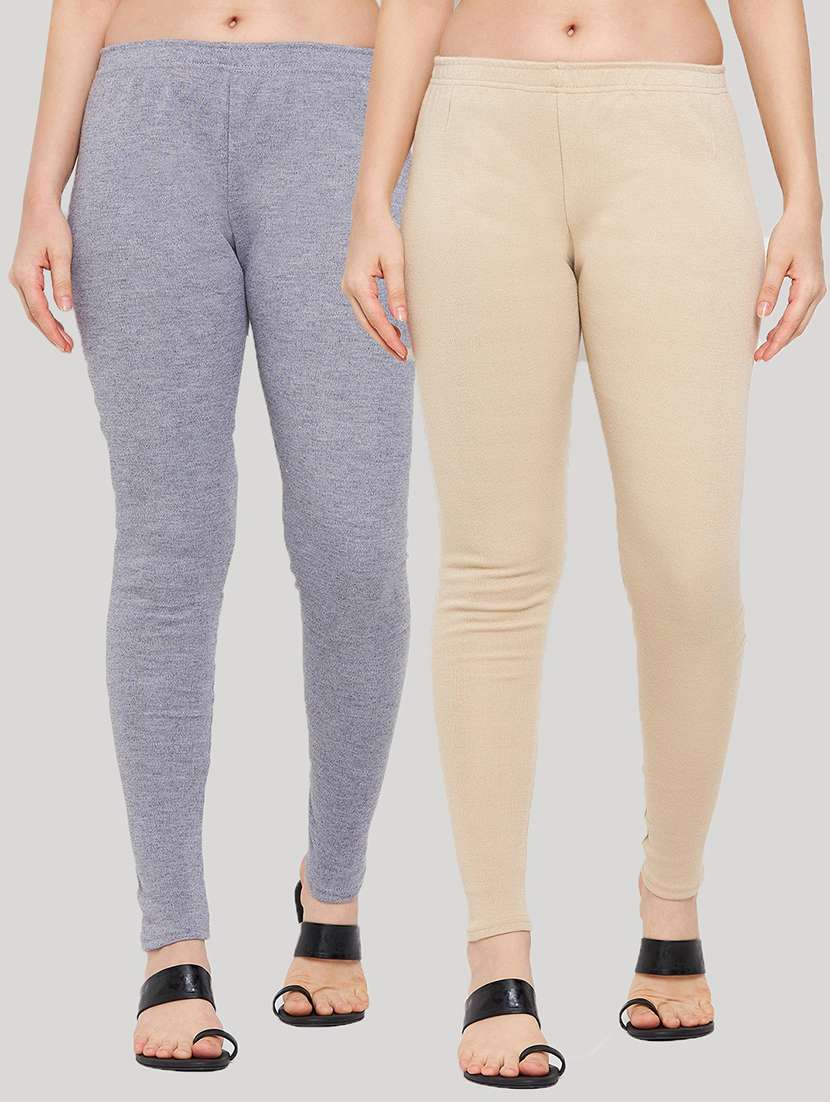 pack of 2 solid woolen legging