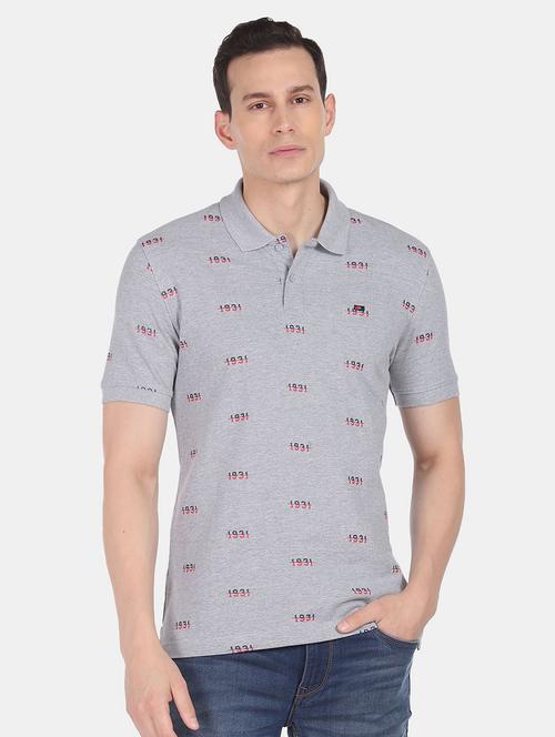 mens printed polo t-shirt - 18656990 - Standard Image - 0