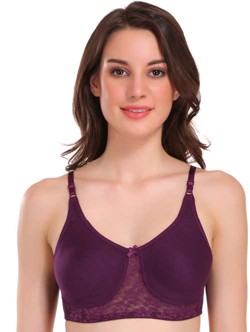 purple solid regular bra - 18658392 -  Standard Image - 0