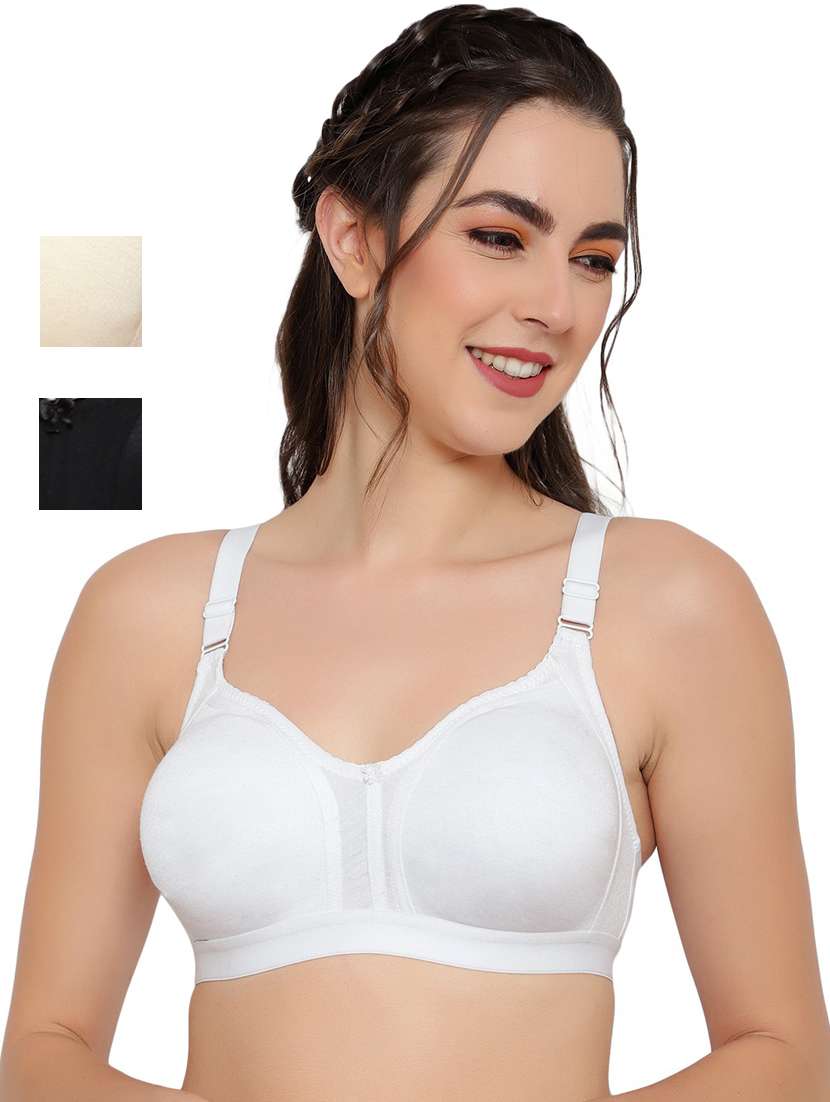pack of 3 solid regular bra