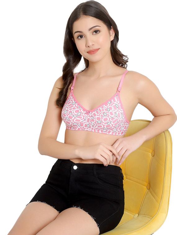 pink printed regular bra - 18658521 - Standard Image - 3