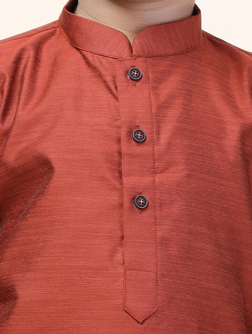 boys solid kurta set - 18658665 - Standard Image - 3