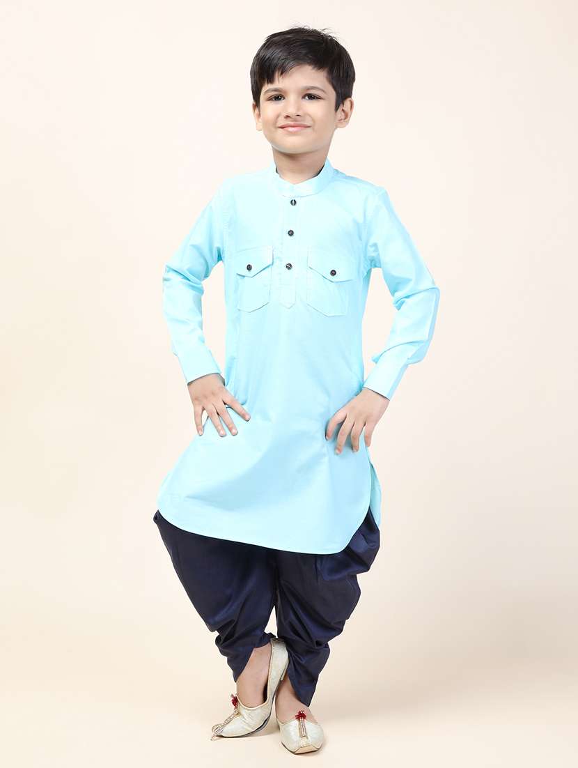 boys solid kurta set