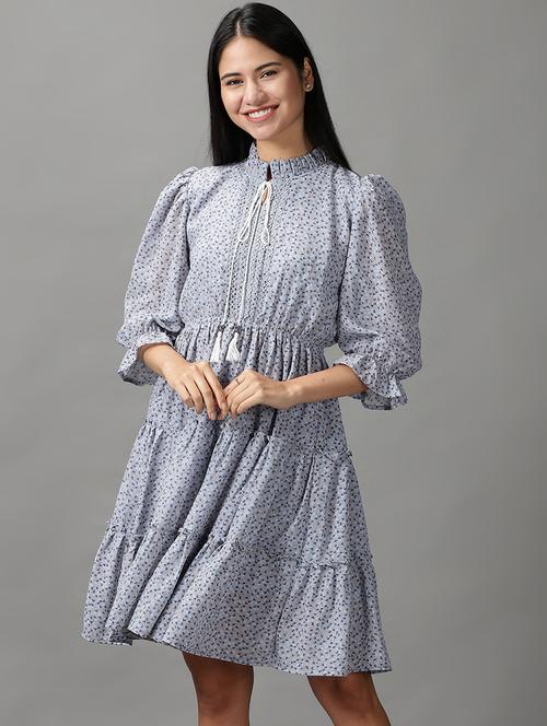 women's tiered dress printed dress - 18658930 - Standard Image - 0