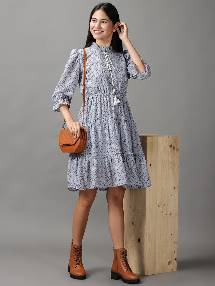 women's tiered dress printed dress - 18658930 - Standard Image - 3