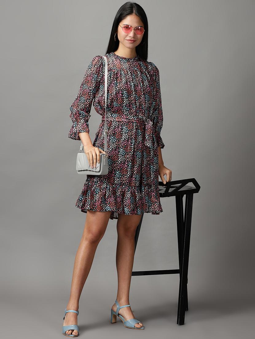 women's tiered dress printed dress - 18658933 - Standard Image - 3