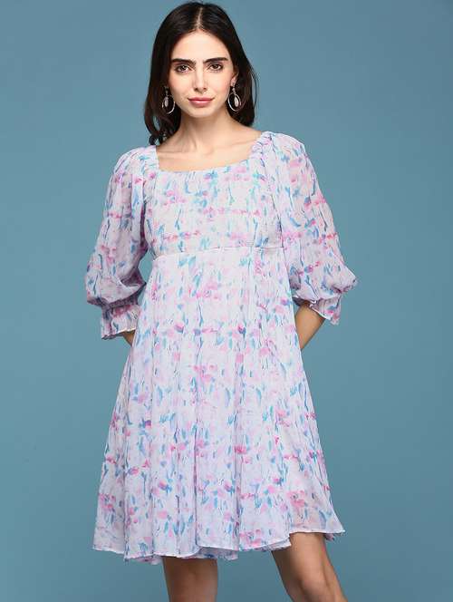 women's fit & flare floral dress - 18658951 - Standard Image - 0