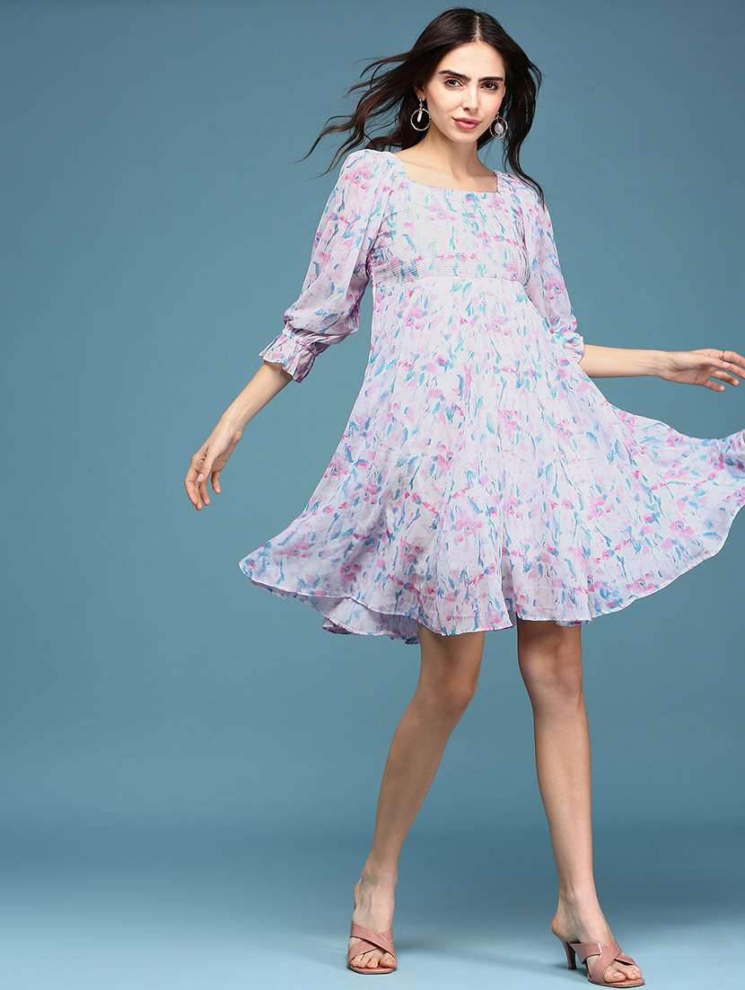 women's fit & flare floral dress - 18658951 - Standard Image - 5
