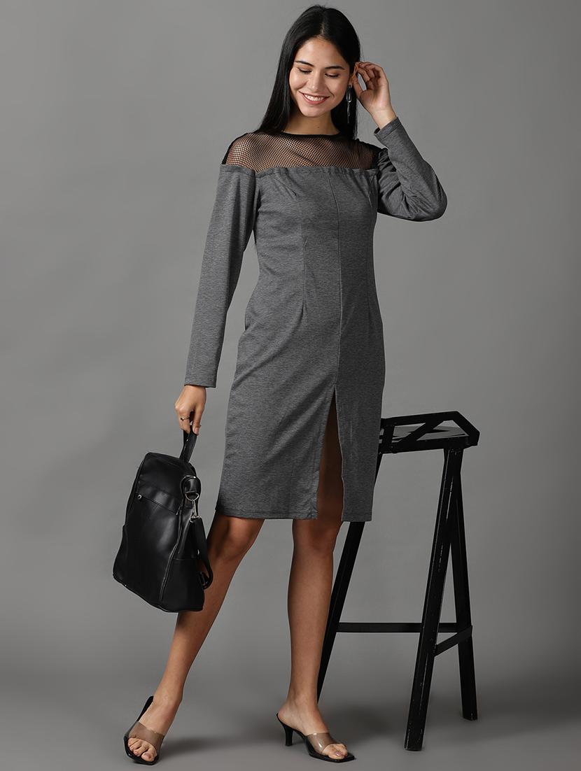 women's sheath self design dress - 18658978 - Standard Image - 3