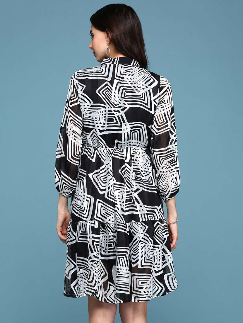 women's tiered dress geometric dress - 18658991 - Standard Image - 3