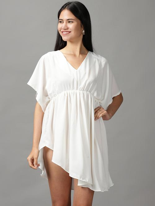 women's asymmetric solid dress - 18659048 - Standard Image - 0
